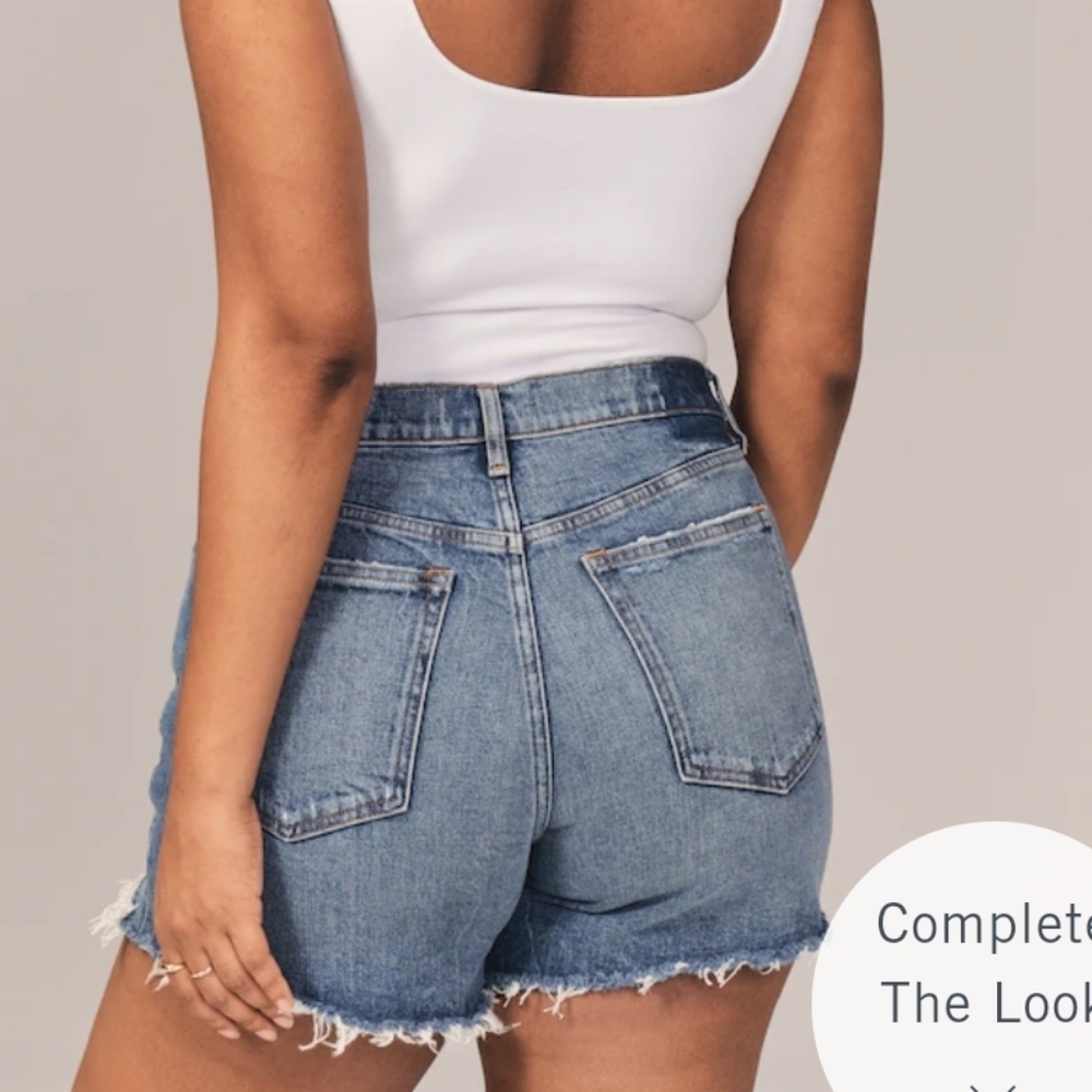 High Rise Distressed Mom Shorts - Picture 2 of 9